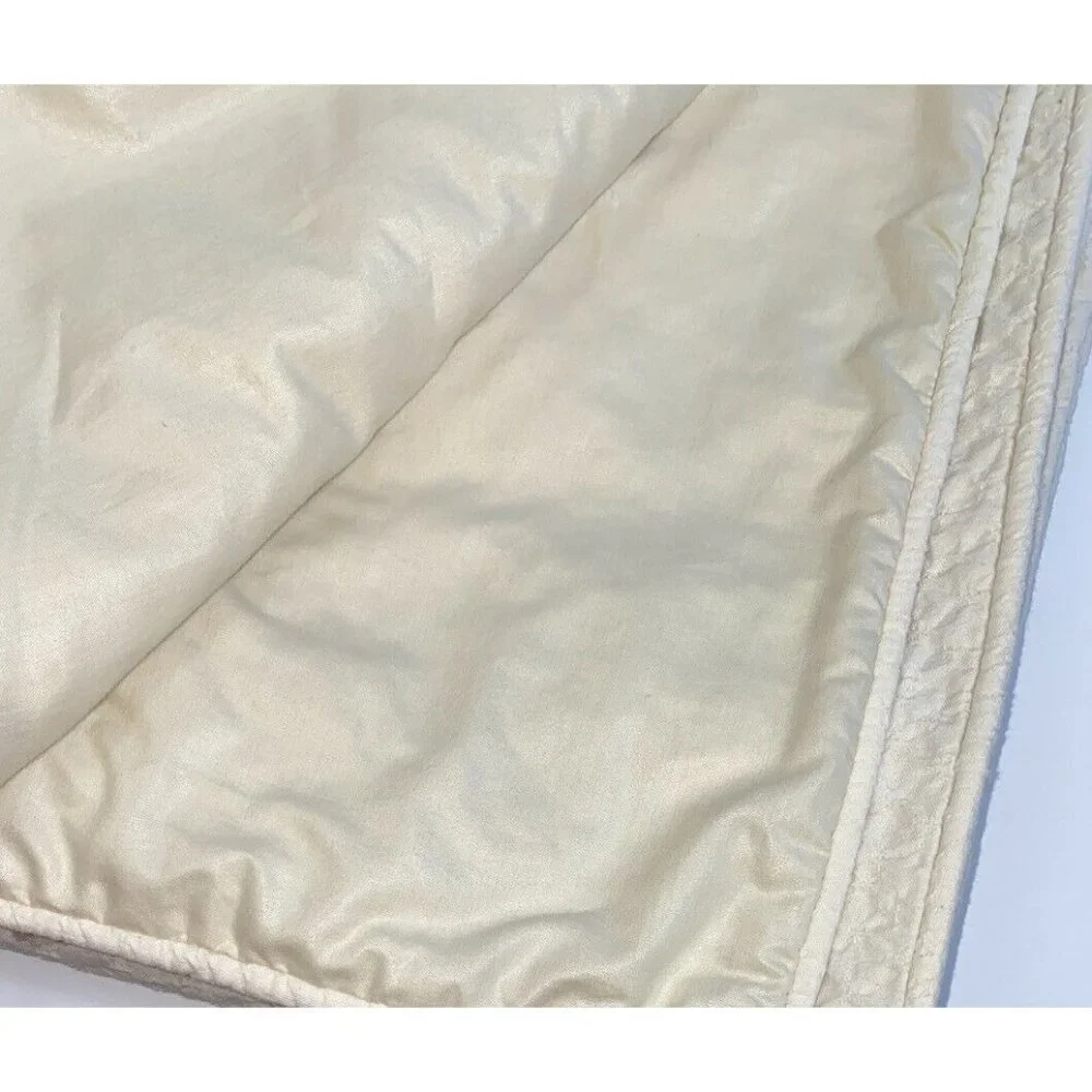 Ethan Allen Custom Made Cream Duvet Cover Full Queen Cotton Lace Bedding Vintage